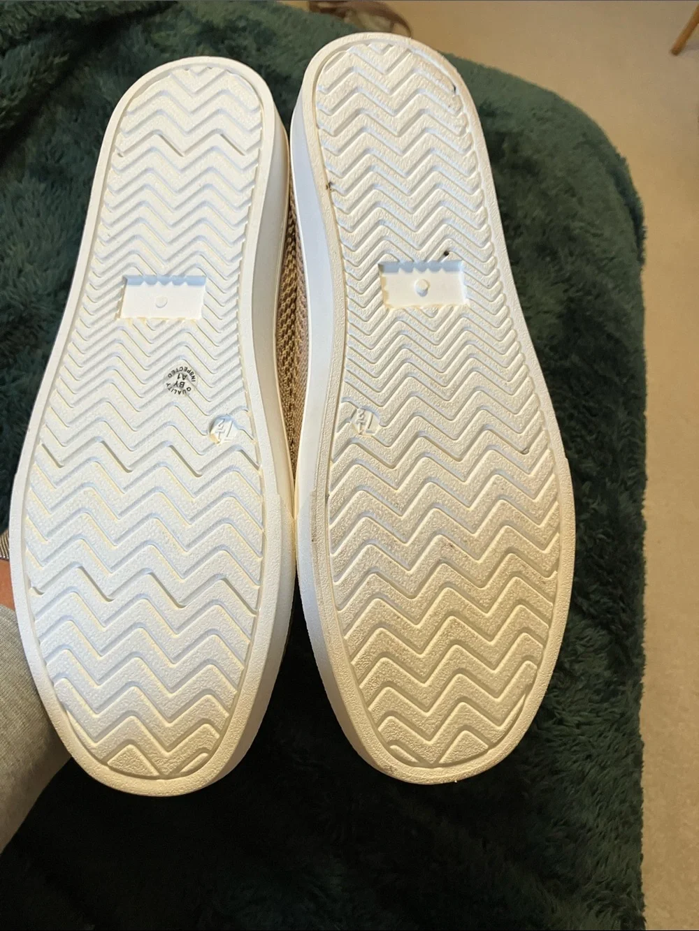 St. John's Bay Women's Knit Slip-On Loafers in Light Beige